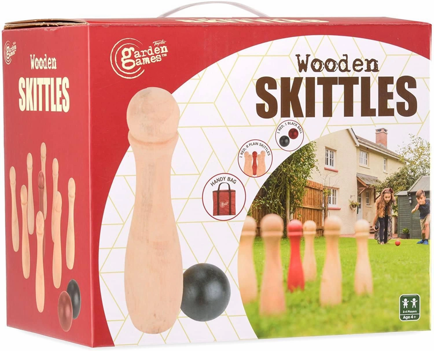 Toyrific Garden Games Wooden Skittles Bowling Set