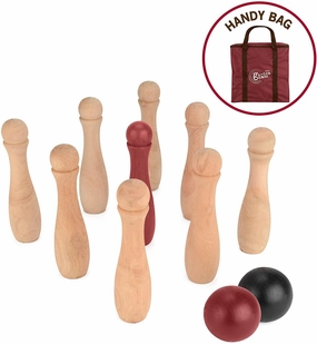 Toyrific Garden Games Wooden Skittles Bowling Set