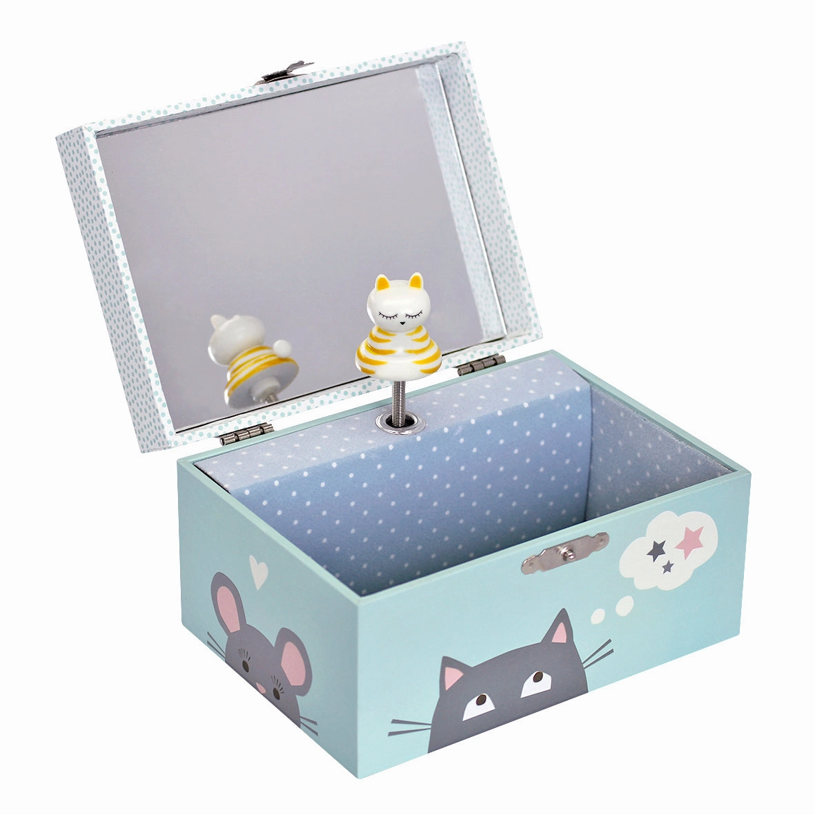 Trousselier Photoluminescent Musical Cube Box Cat Glow In Dark