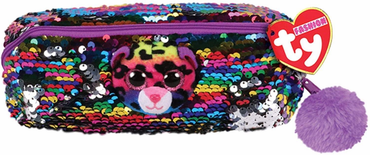 Ty Beanie Boo Dotty The Leopard Sequin Soft Toy Pencil Case 20 cm