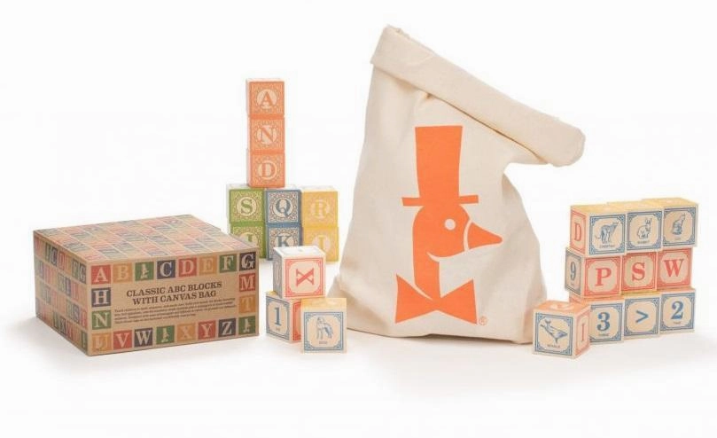 Uncle Goose Classic ABC Blocks w/ Canvas Bag