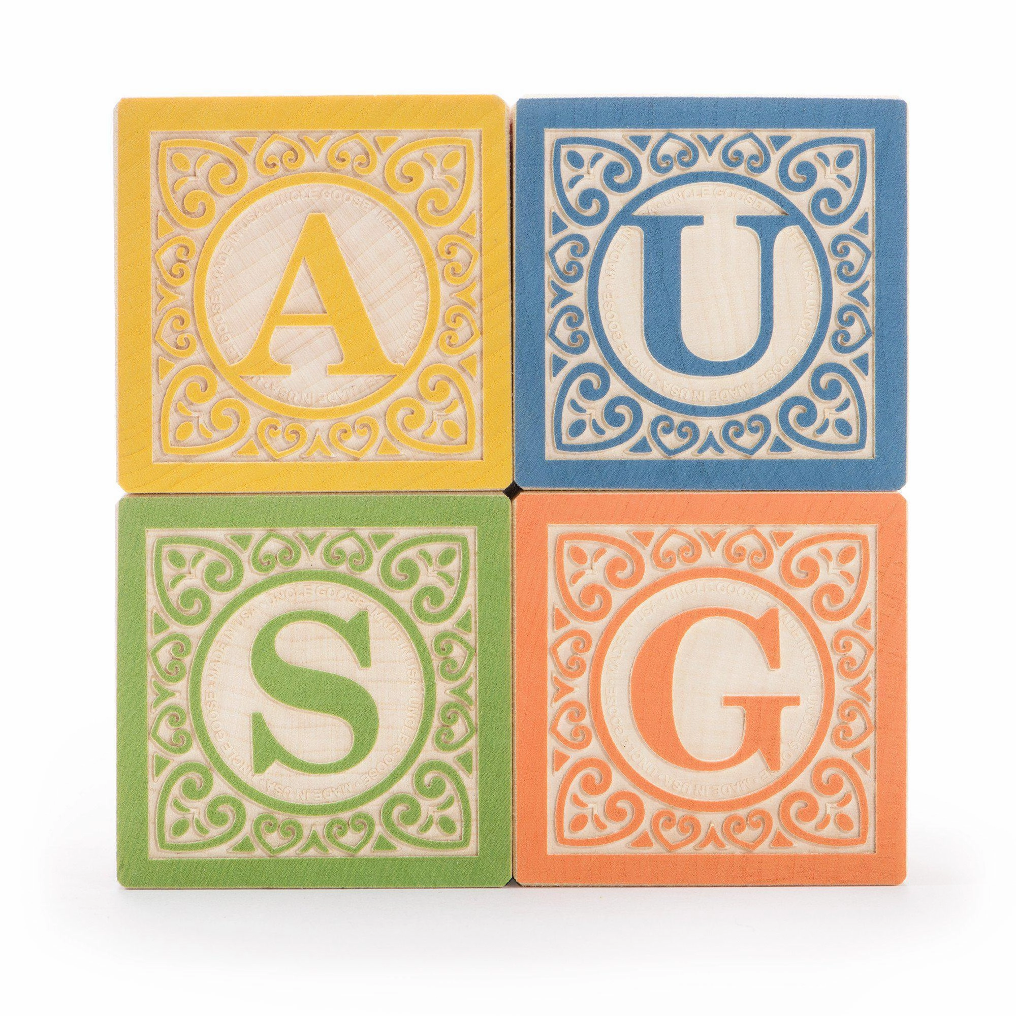 Uncle Goose Classic ABC Blocks w/ Canvas Bag
