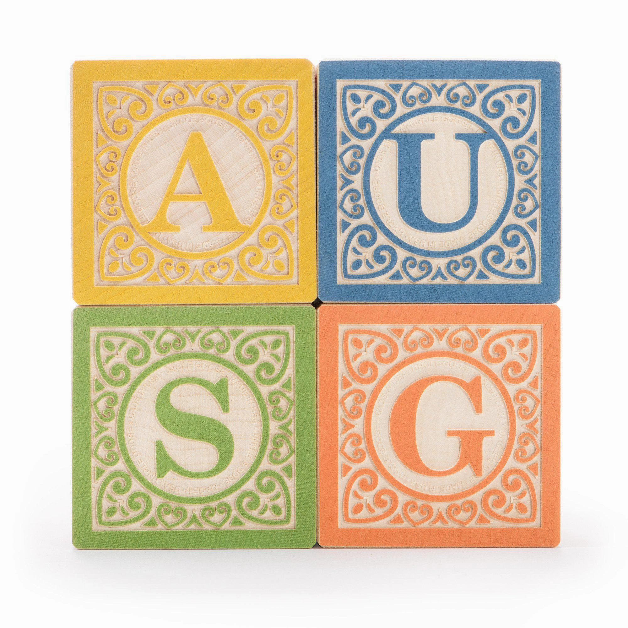 Uncle Goose Classic ABC Blocks w/ Wagon