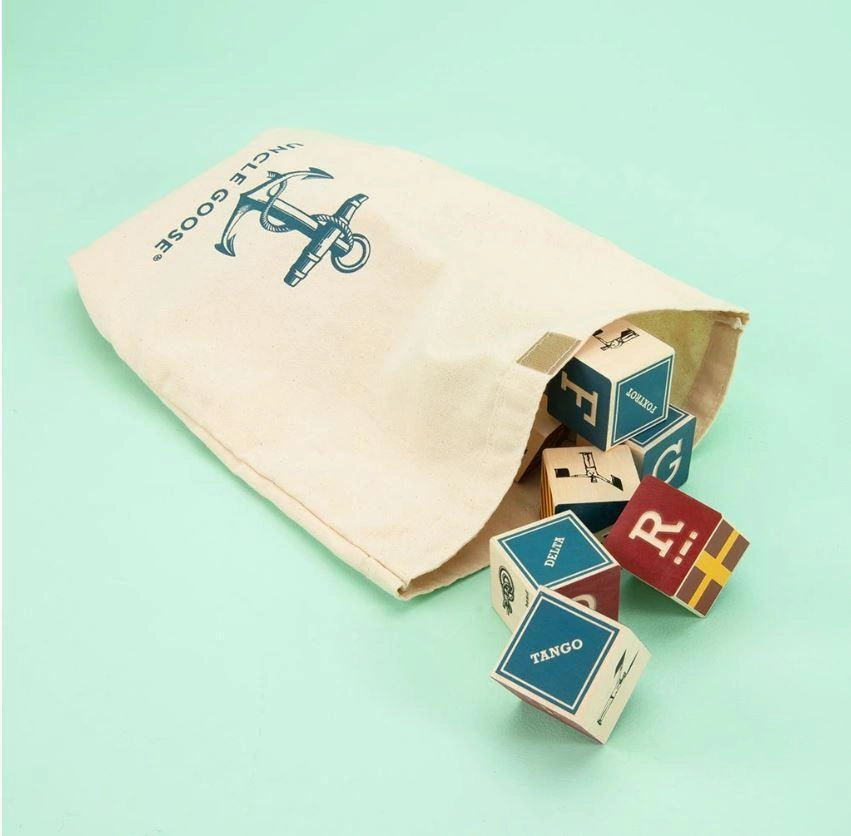 Uncle Goose Nautical Blocks w/ Canvas Bag