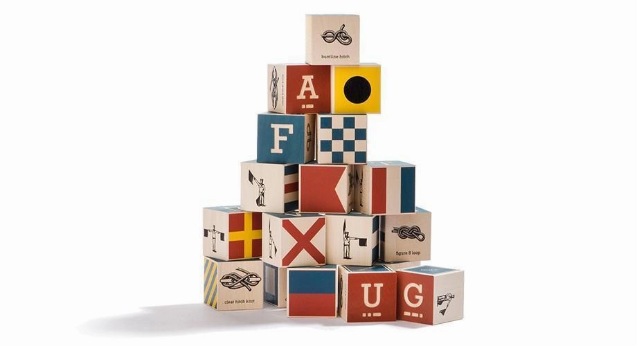 Uncle Goose Nautical Blocks w/ Canvas Bag