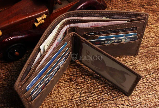 Vintage Billfold Leather Wallet Braided Leather Pattern Billfold Wallet for Men Women