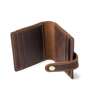 VINTAGE BROWN LEATHER MEN'S FRONT POCKET WALLETs Dark Brown SLIM CARD billfold WALLET SMALL WALLET FOR MEN