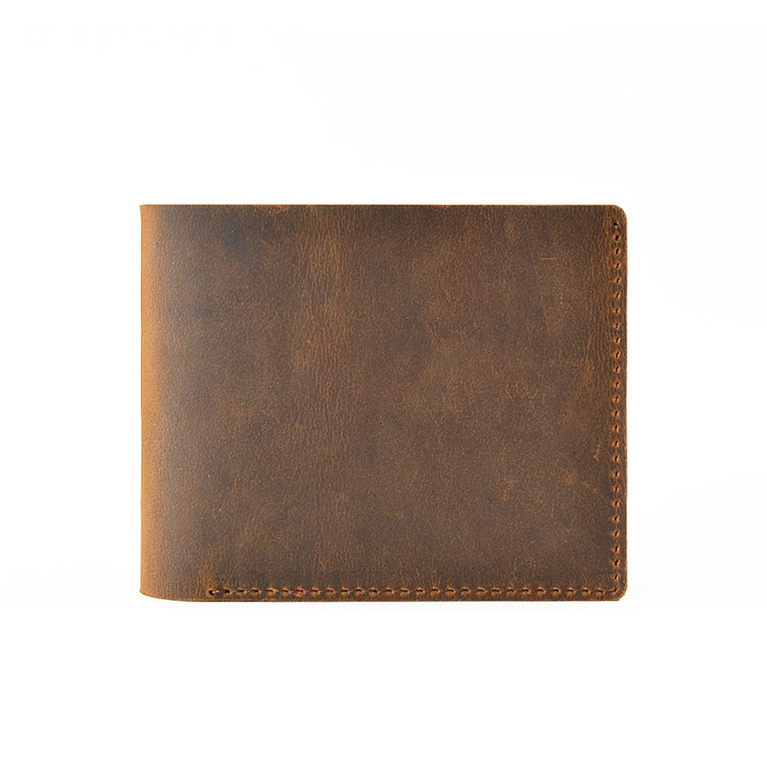 Vintage Brown Leather Men's Small Bifold Wallet Black Slim billfold Wallet For Men