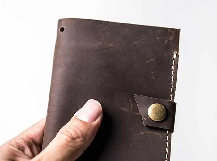 Vintage Leather Men Small Bifold Wallet billfold Wallet for Men