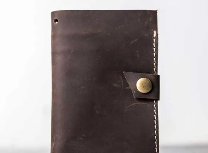 Vintage Leather Men Small Bifold Wallet billfold Wallet for Men