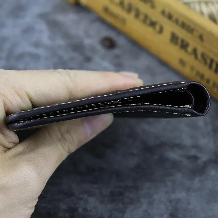 Vintage Leather Men's Bifold Small Wallet Front Pocket Wallet billfold Wallet For Men
