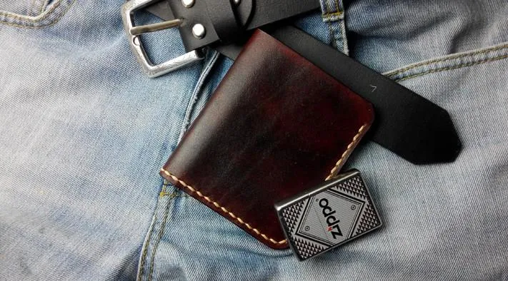 Vintage Leather Mens Bifold Small Wallet Leather Small Wallets billfold Wallet for Men
