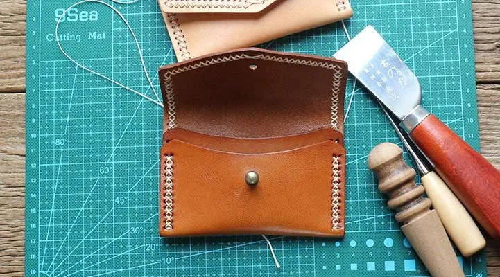 Vintage Leather Mens Card Wallet Change Wallet Coin Wallet Front Pocket Wallet for Men