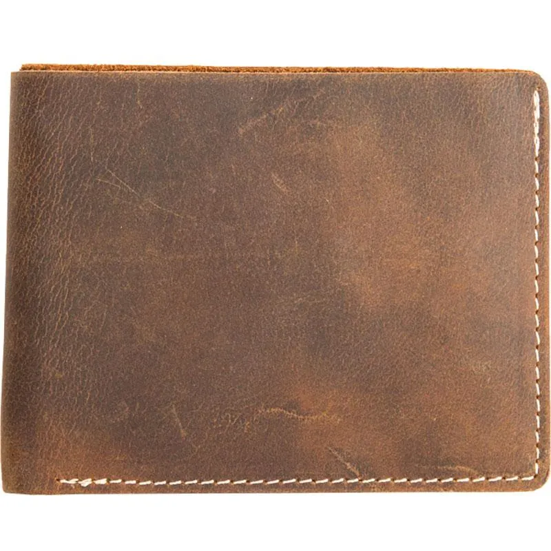 Vintage Leather Mens Small Wallets Bifold Slim billfold Front Pocket Wallet for Men