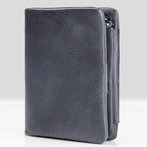 Vintage Mens Cool Small Leather Trifold Wallet Men billfold Zipper Wallets for Men