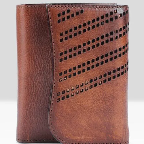 Vintage Mens Cool Small Trifold Leather Wallet Men billfold Zipper Wallets for Men