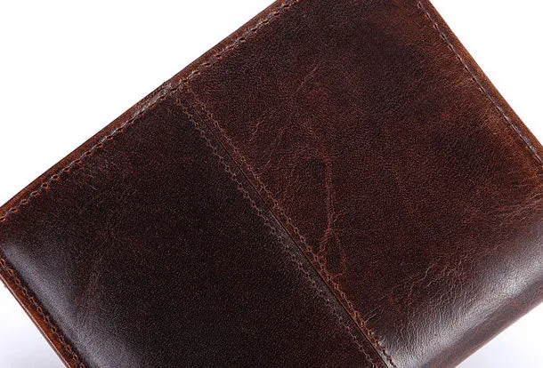 Vintage Mens Wallet billfold Slim Bifold Wallet Genuine Leather Card Wallet for Men