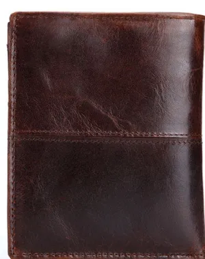 Vintage Mens Wallet billfold Slim Bifold Wallet Genuine Leather Card Wallet for Men