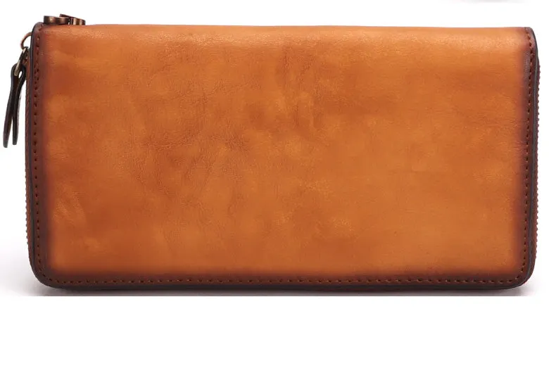 Vintage Reindeer Gray Leather Wristlet Wallets Womens Zip Around Wallet Reindeer Ladies Zipper Clutch Wallets for Women