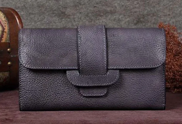 Vintage Women Leather Wallet Long Wallets Long Wallet For Women