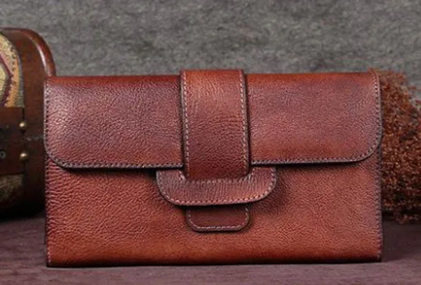 Vintage Women Leather Wallet Long Wallets Long Wallet For Women