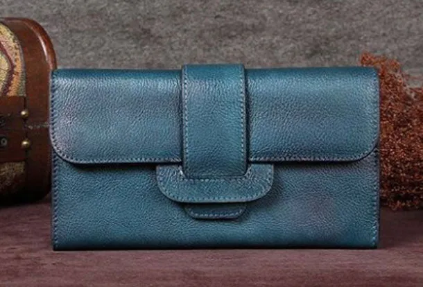 Vintage Women Leather Wallet Long Wallets Long Wallet For Women