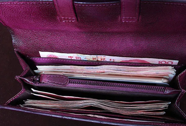 Vintage Women Leather Wallet Long Wallets Long Wallet For Women