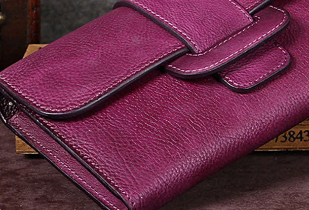 Vintage Women Leather Wallet Long Wallets Long Wallet For Women