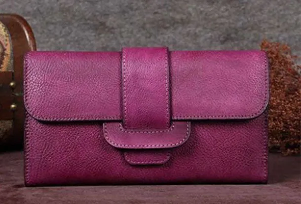 Vintage Women Leather Wallet Long Wallets Long Wallet For Women