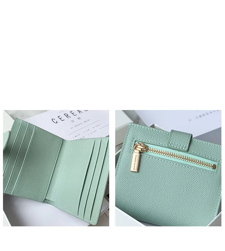 Women Black Vegan Leather Small Wallet BILLFOLD Minimalist Card Holder Card Wallets Slim Card Holders For Women