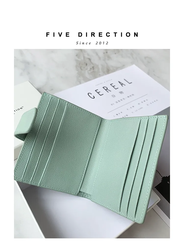 Women Black Vegan Leather Small Wallet BILLFOLD Minimalist Card Holder Card Wallets Slim Card Holders For Women