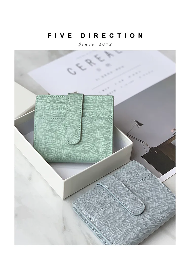 Women Black Vegan Leather Small Wallet BILLFOLD Minimalist Card Holder Card Wallets Slim Card Holders For Women