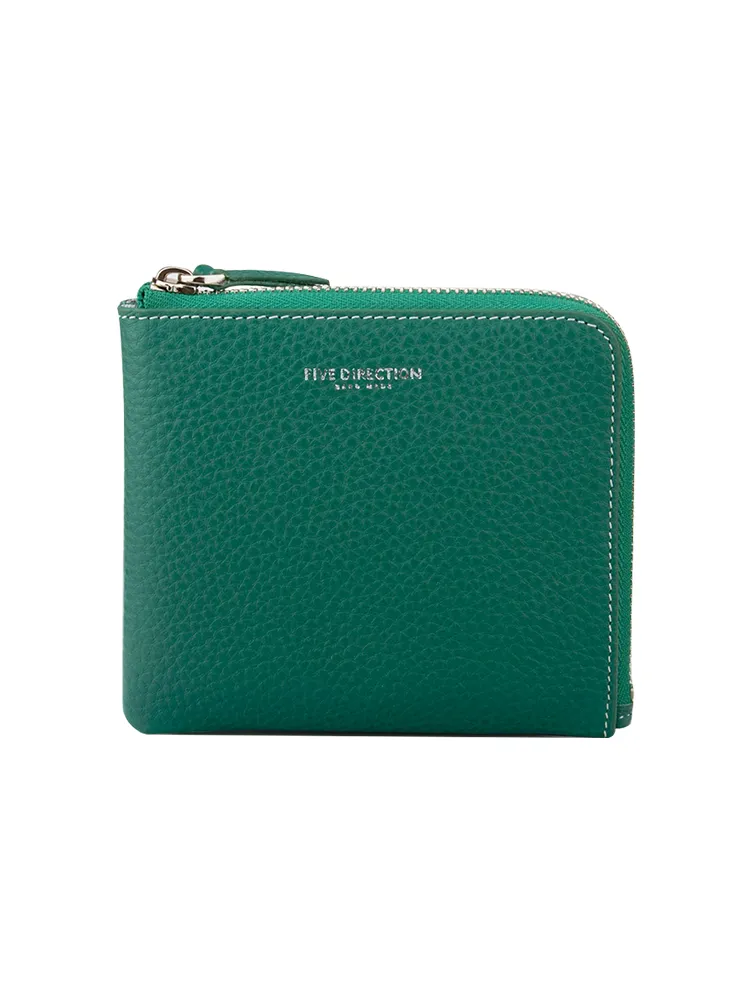 Women Orange Leather Small Wallet BILLFOLD Minimalist Zip Small Wallet Slim Zipper Wallet For Women