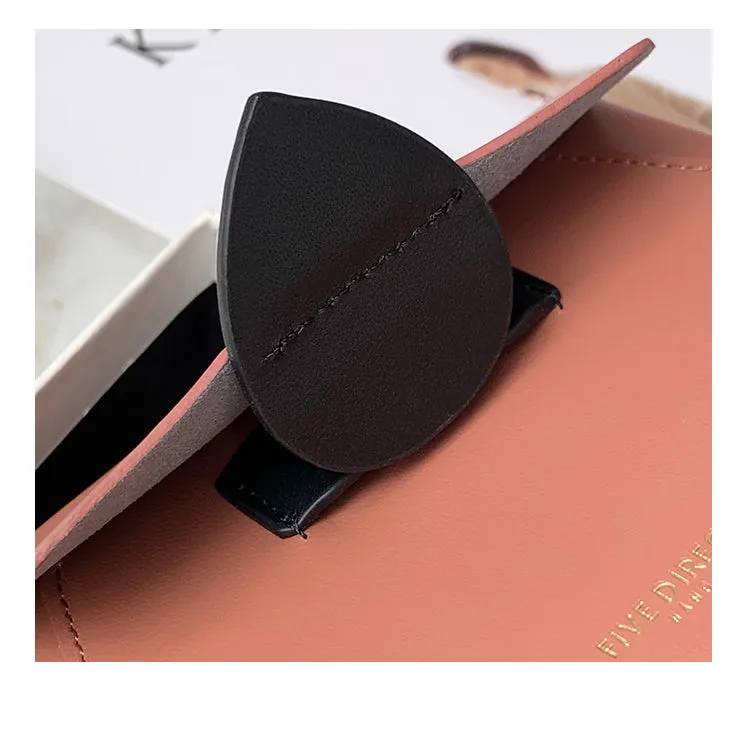 Women Red Leather Small Wallet Envelope Change Wallet Slim Coin Wallet For Women