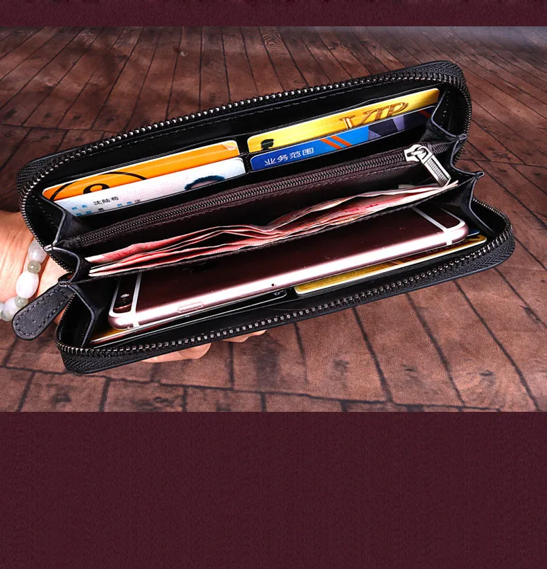 Womens Leather Zip Around Wallet Wash Painting Flowers Wristlet Wallet Ladies Zipper Clutch Wallet for Women