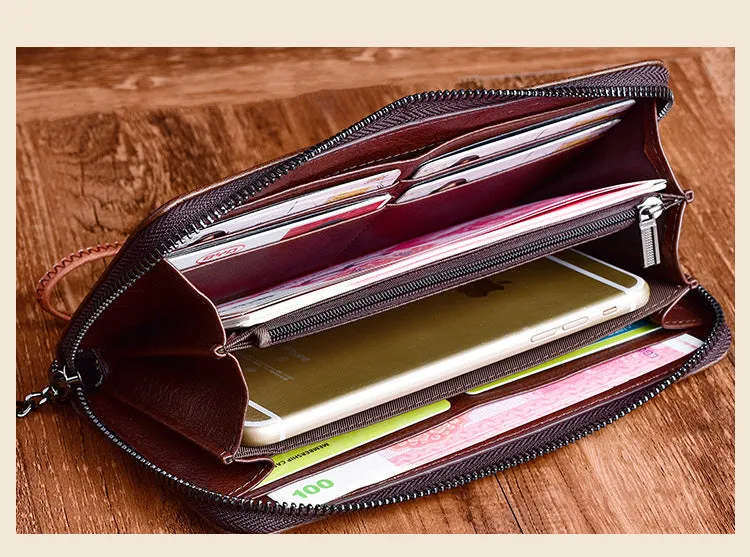 Womens Peony Flower Leather Zip Around Wallet Wristlet Wallet Floral Ladies Zipper Clutch Wallet for Women
