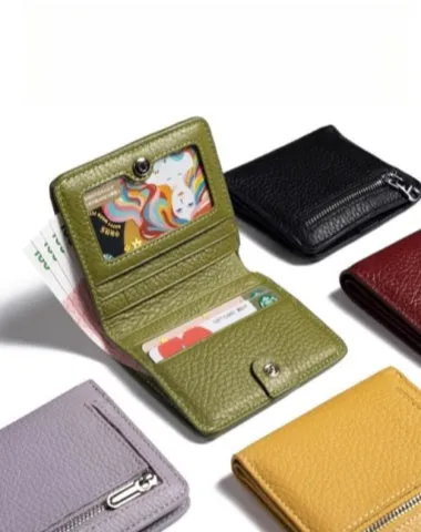 Women's Small Wallet Women's Billfold Leather Billfolds for Women Women's Short Wallet