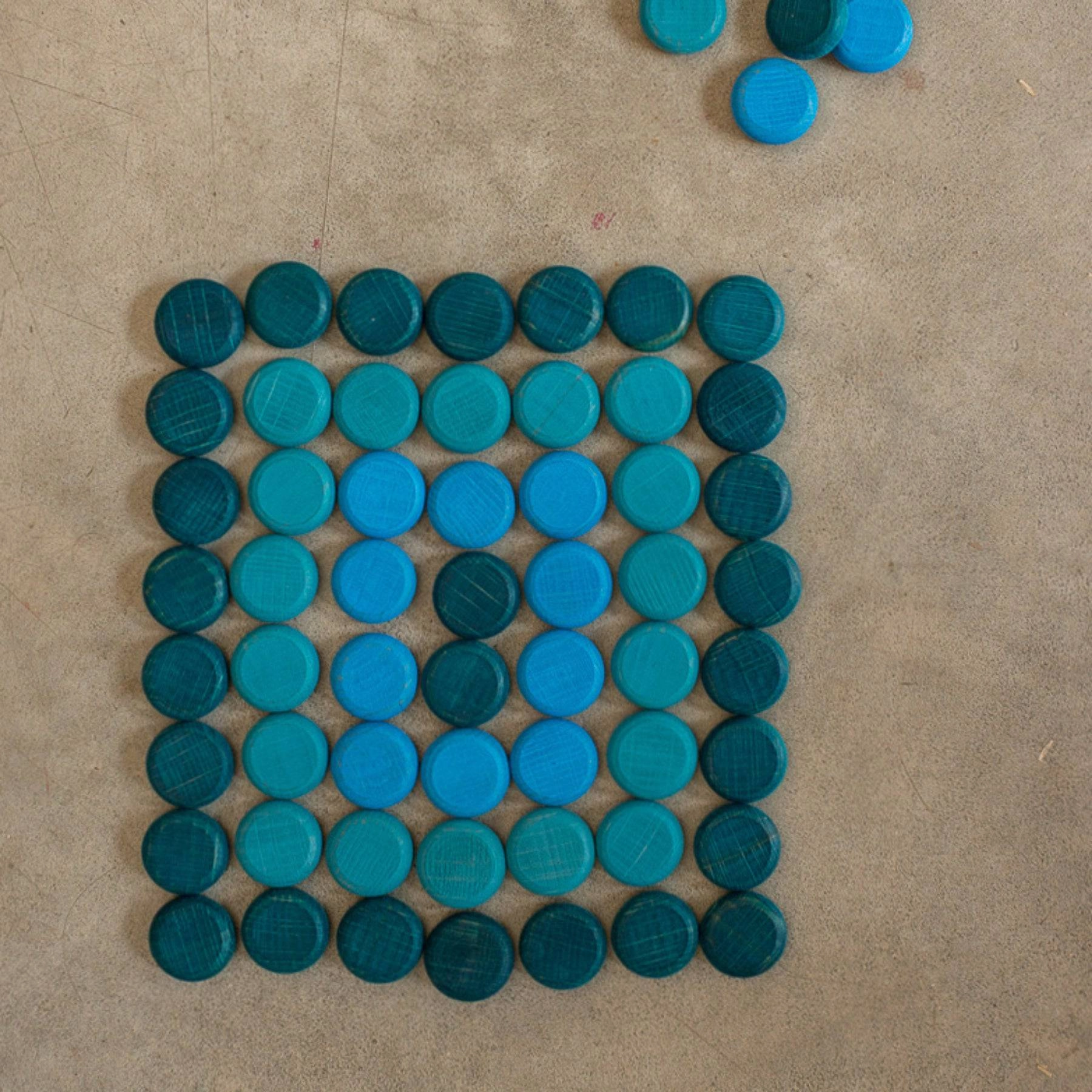 Wooden Mandala Set, Little Blue Coins