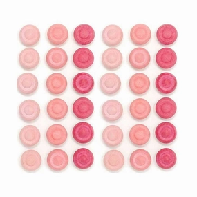 Wooden Mandala Set, Pink Flowers