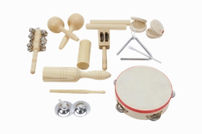 Wooden Musical Instruments Set - 11 pcs