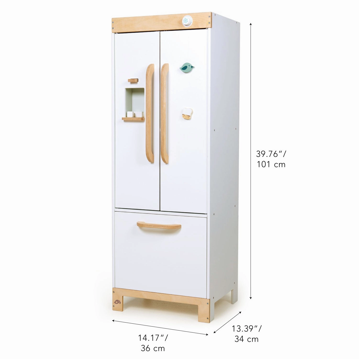 Wooden Refrigerator and Food Set