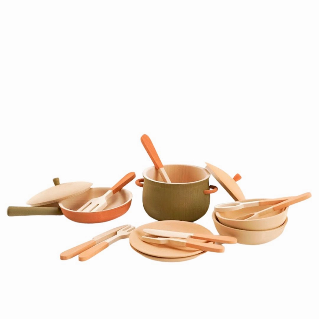 Wooden Tableware Set - Herbal Palette