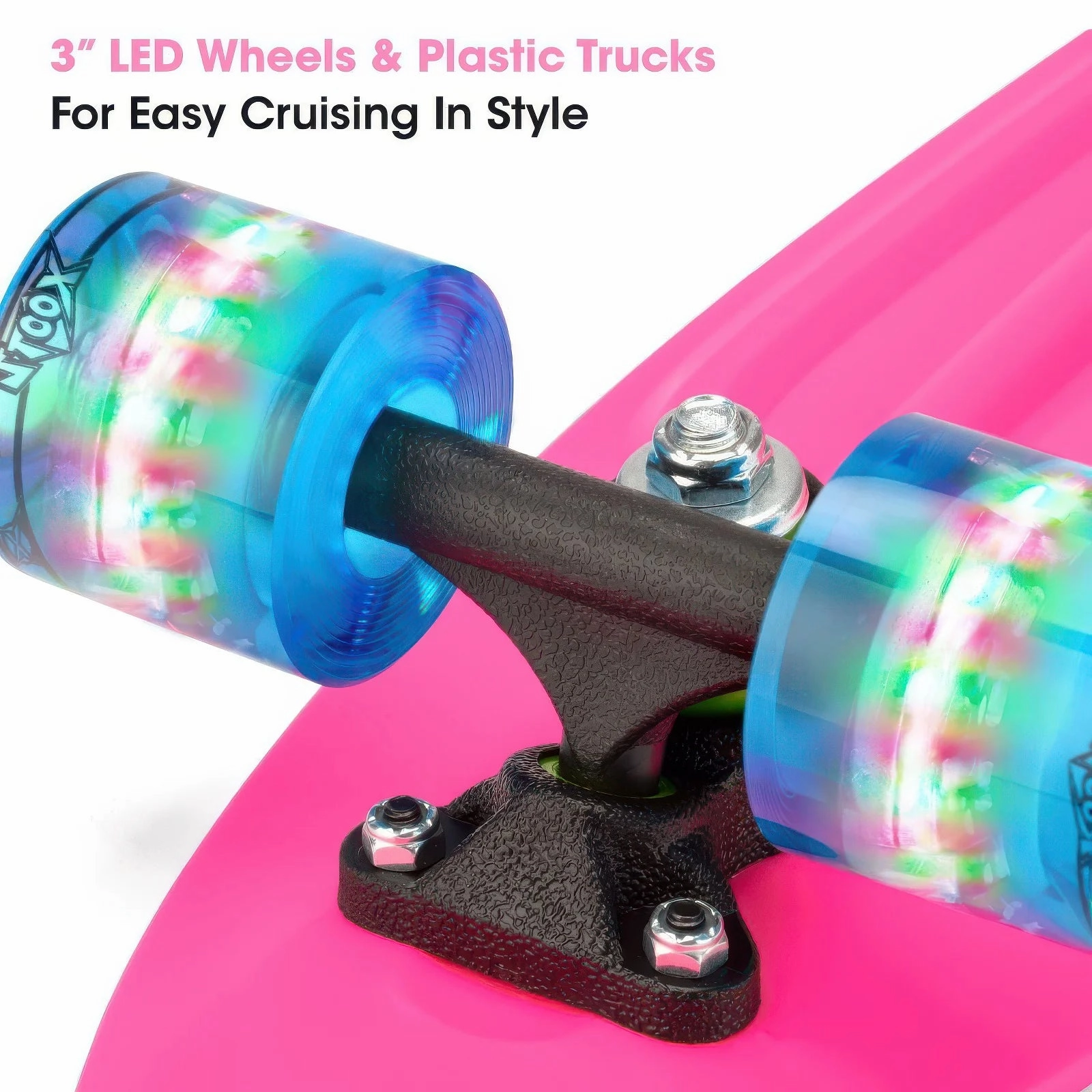 XOOTZ 22-Inch Mini Cruiser Skateboard - Pink
