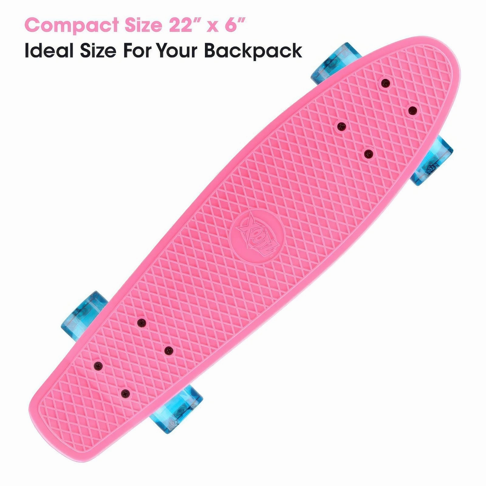 XOOTZ 22-Inch Mini Cruiser Skateboard - Pink