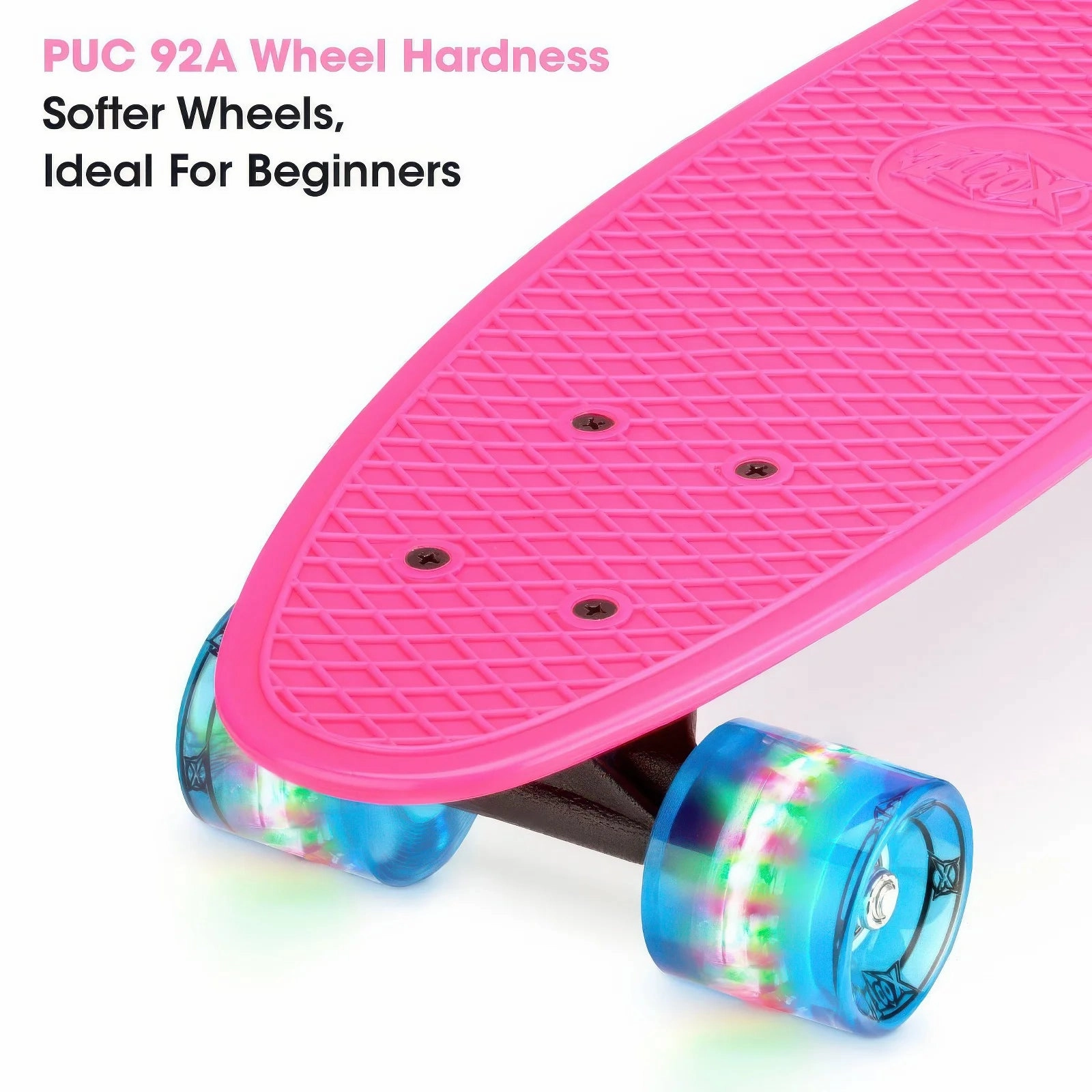 XOOTZ 22-Inch Mini Cruiser Skateboard - Pink