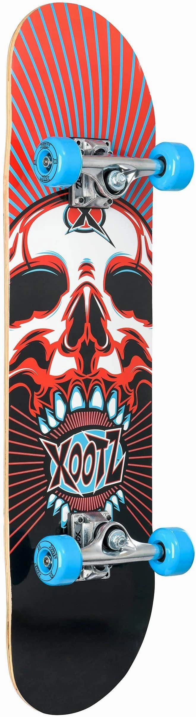 XOOTZ Double Kick Double Kick, 31-Inch, Trick Skateboard, Skull